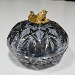 Vintage crystal trinket/jewelery dish made by Courtenay​​​​​​